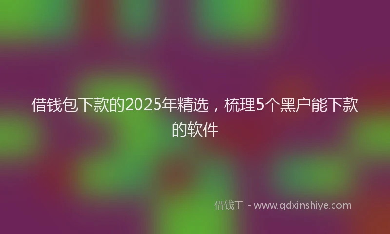 借钱包下款的2025年精选，梳理5个黑户能下款的软件
