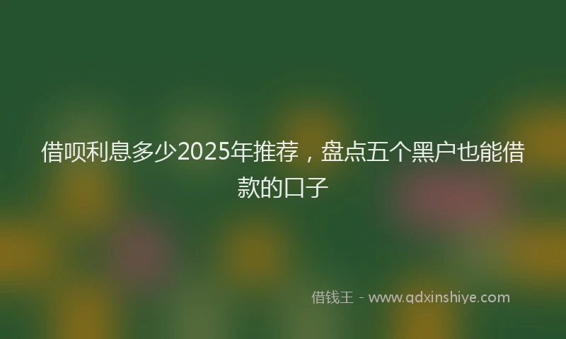 借呗利息多少2025年推荐，盘点五个黑户也能借款的口子