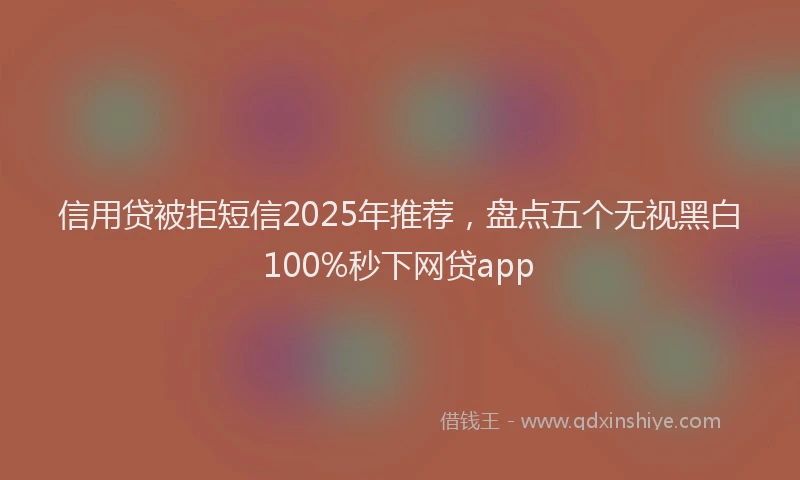 信用贷被拒短信2025年推荐，盘点五个无视黑白100%秒下网贷app