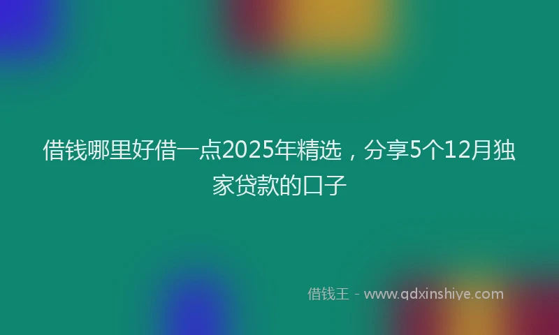 借钱哪里好借一点2025年精选，分享5个12月独家贷款的口子