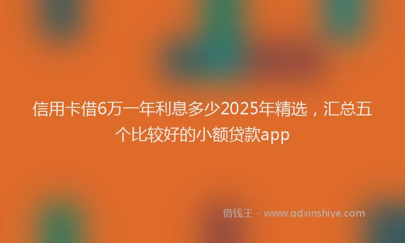 信用卡借6万一年利息多少2025年精选，汇总五个比较好的小额贷款app