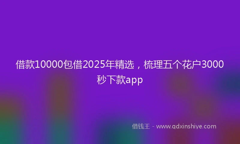 借款10000包借2025年精选，梳理五个花户3000秒下款app