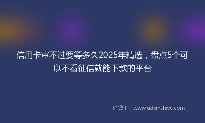 信用卡审不过要等多久2025年精选，盘点5个可以不看征信就能下款的平台