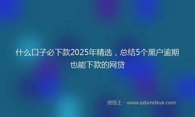 什么口子必下款2025年精选，总结5个黑户逾期也能下款的网贷
