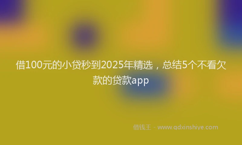 借100元的小贷秒到2025年精选，总结5个不看欠款的贷款app