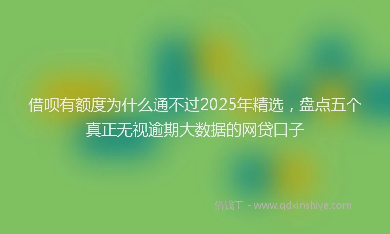 借呗有额度为什么通不过2025年精选，盘点五个真正无视逾期大数据的网贷口子