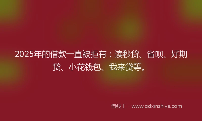 2025年的借款一直被拒有：读秒贷、省呗、好期贷、小花钱包、我来贷等。