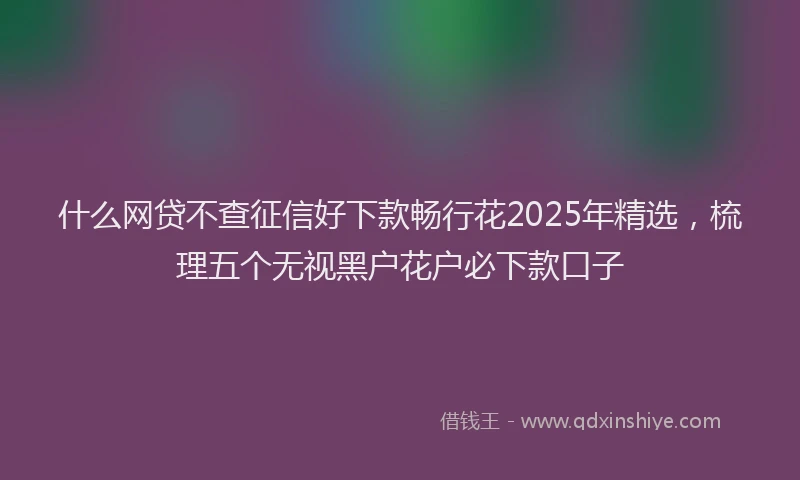 什么网贷不查征信好下款畅行花2025年精选，梳理五个无视黑户花户必下款口子