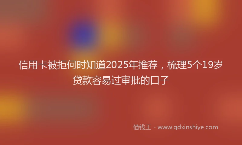 信用卡被拒何时知道2025年推荐，梳理5个19岁贷款容易过审批的口子