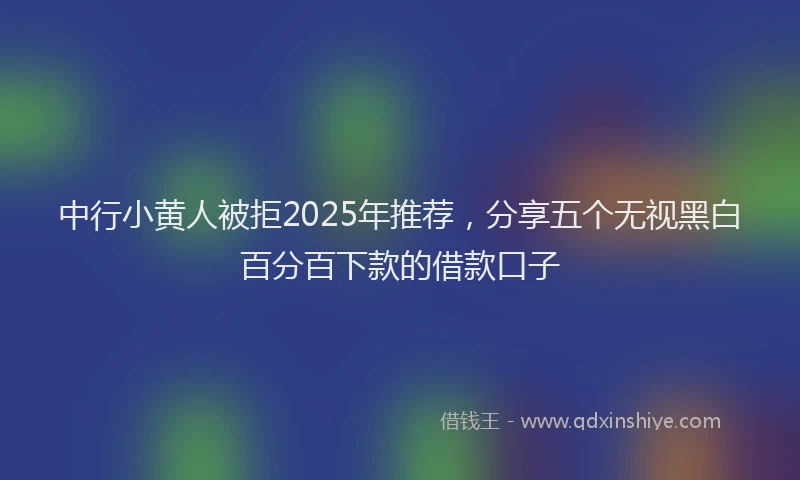 中行小黄人被拒2025年推荐，分享五个无视黑白百分百下款的借款口子