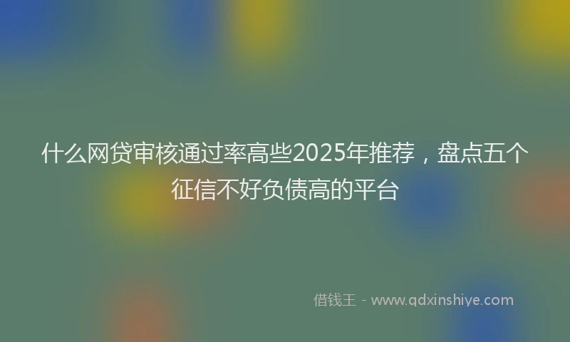 什么网贷审核通过率高些2025年推荐，盘点五个征信不好负债高的平台