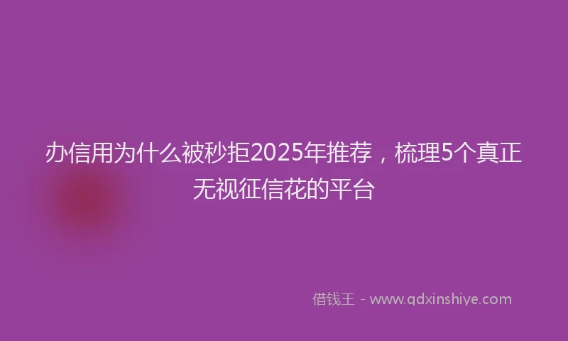 办信用为什么被秒拒2025年推荐，梳理5个真正无视征信花的平台