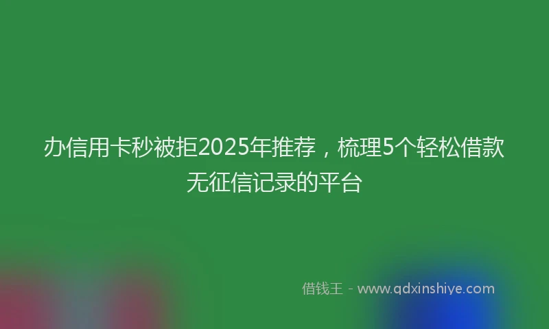 办信用卡秒被拒2025年推荐，梳理5个轻松借款无征信记录的平台