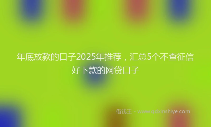 年底放款的口子2025年推荐，汇总5个不查征信好下款的网贷口子