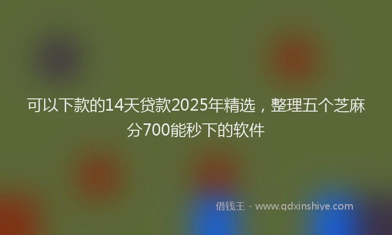 可以下款的14天贷款2025年精选，整理五个芝麻分700能秒下的软件