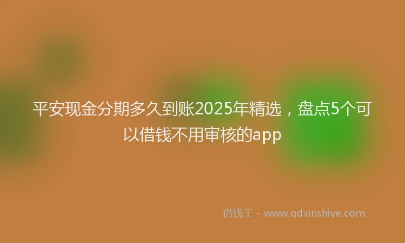 平安现金分期多久到账2025年精选，盘点5个可以借钱不用审核的app