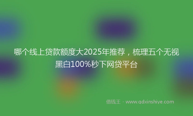 哪个线上贷款额度大2025年推荐，梳理五个无视黑白100%秒下网贷平台