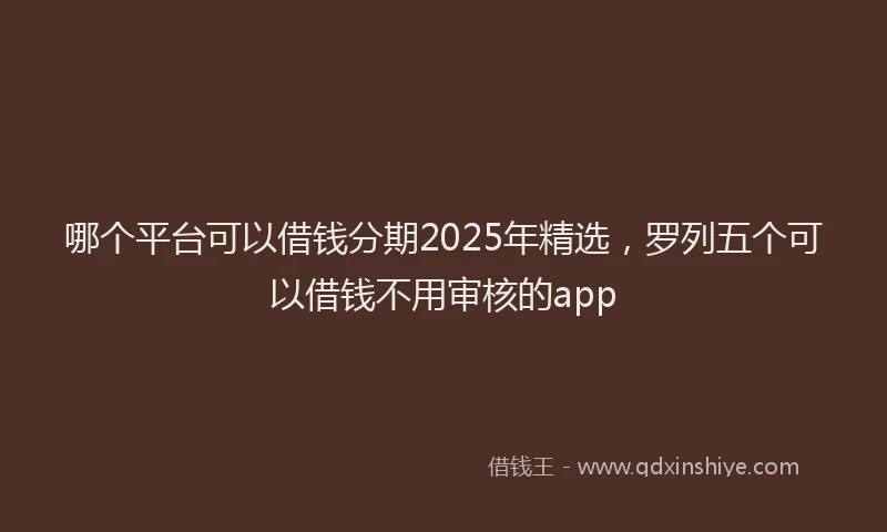 哪个平台可以借钱分期2025年精选，罗列五个可以借钱不用审核的app