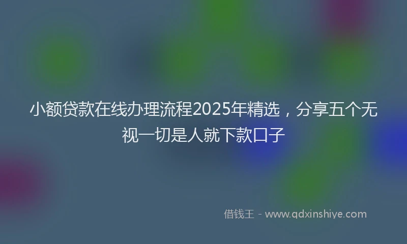 小额贷款在线办理流程2025年精选，分享五个无视一切是人就下款口子