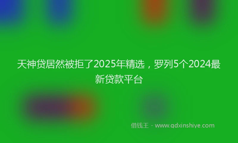 天神贷居然被拒了2025年精选，罗列5个2024最新贷款平台