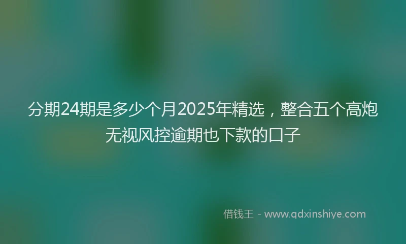 分期24期是多少个月2025年精选，整合五个高炮无视风控逾期也下款的口子