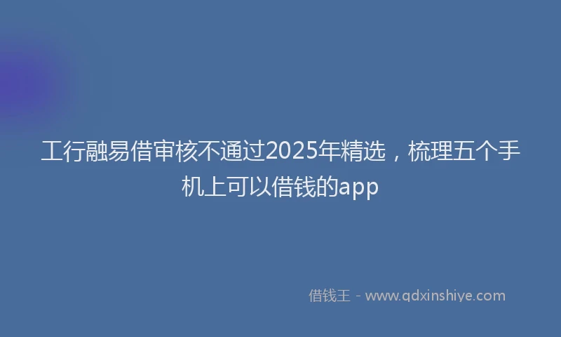 工行融易借审核不通过2025年精选，梳理五个手机上可以借钱的app