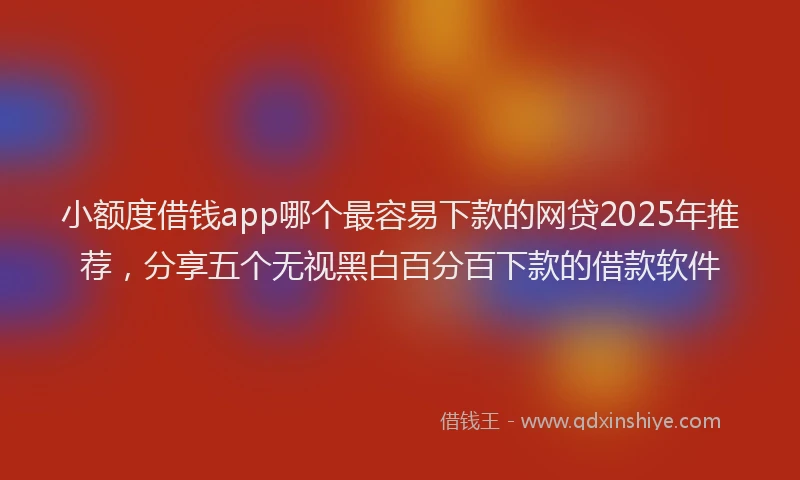 小额度借钱app哪个最容易下款的网贷2025年推荐，分享五个无视黑白百分百下款的借款软件