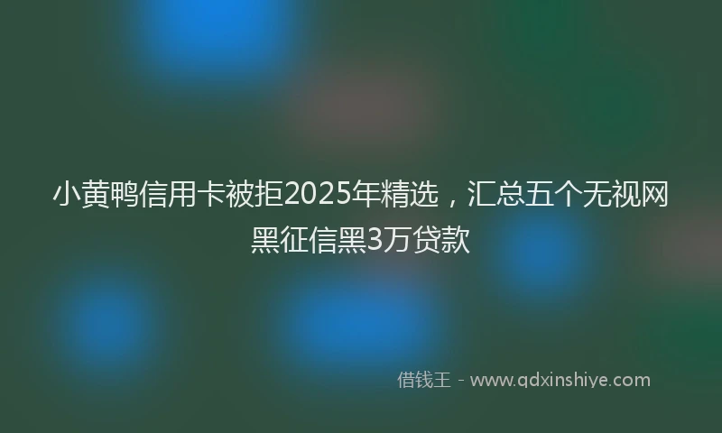 小黄鸭信用卡被拒2025年精选，汇总五个无视网黑征信黑3万贷款