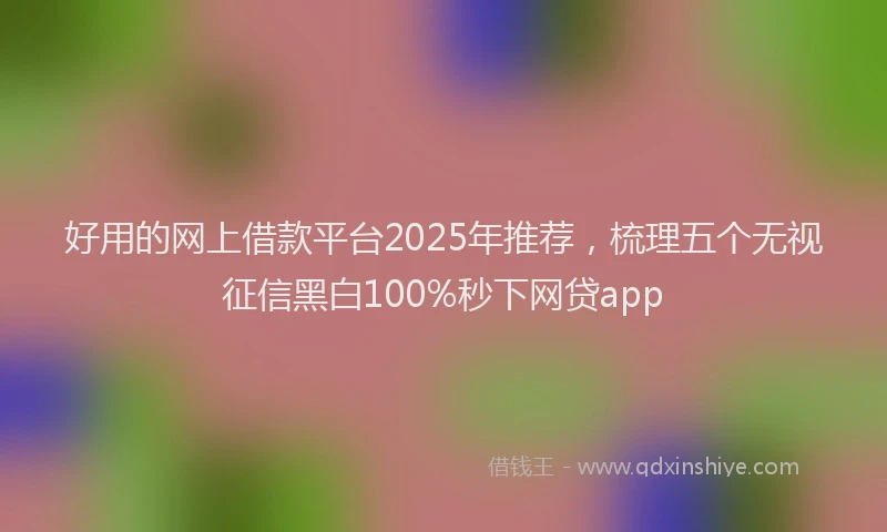 好用的网上借款平台2025年推荐，梳理五个无视征信黑白100%秒下网贷app