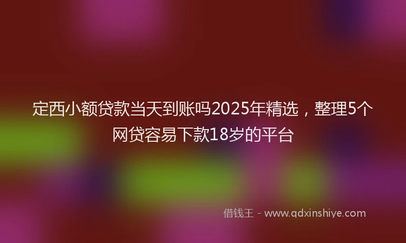 定西小额贷款当天到账吗2025年精选，整理5个网贷容易下款18岁的平台