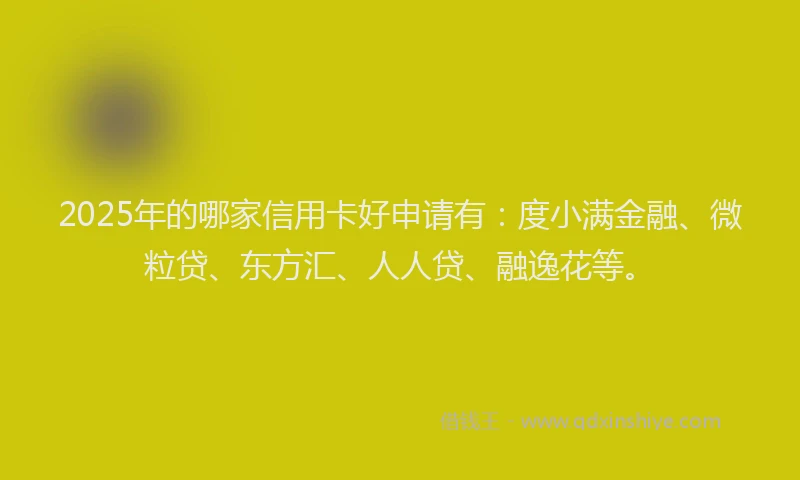 2025年的哪家信用卡好申请有：度小满金融、微粒贷、东方汇、人人贷、融逸花等。