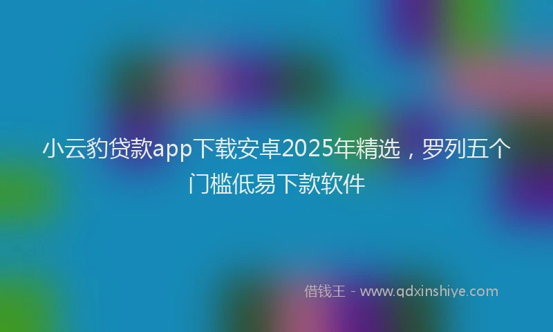 小云豹贷款app下载安卓2025年精选，罗列五个门槛低易下款软件
