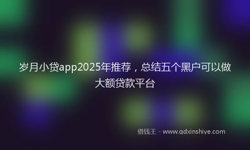 岁月小贷app2025年推荐，总结五个黑户可以做大额贷款平台