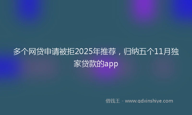 多个网贷申请被拒2025年推荐，归纳五个11月独家贷款的app