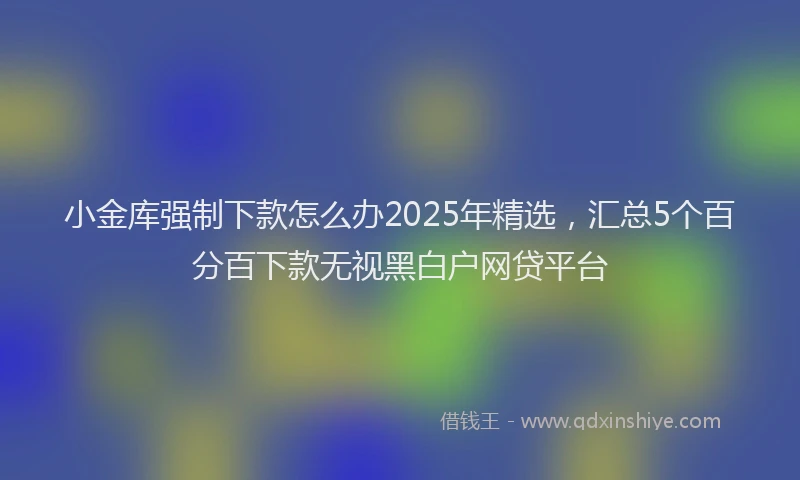 小金库强制下款怎么办2025年精选，汇总5个百分百下款无视黑白户网贷平台
