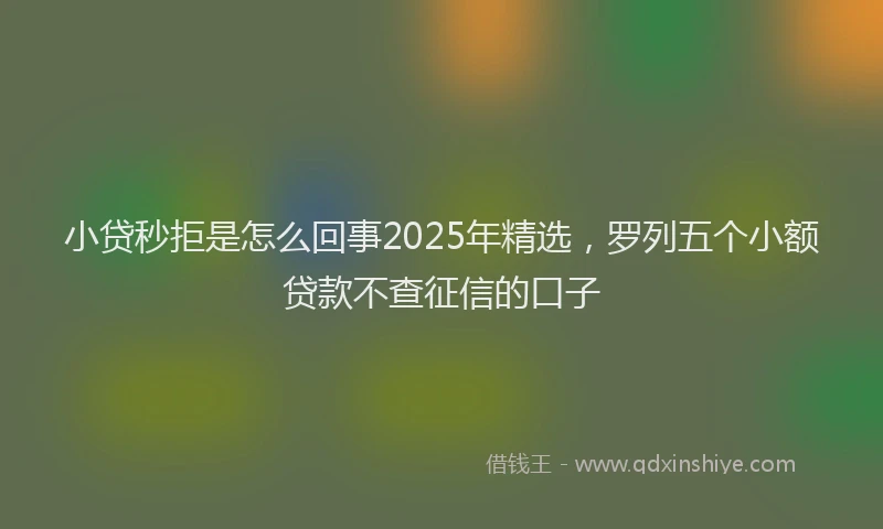 小贷秒拒是怎么回事2025年精选，罗列五个小额贷款不查征信的口子