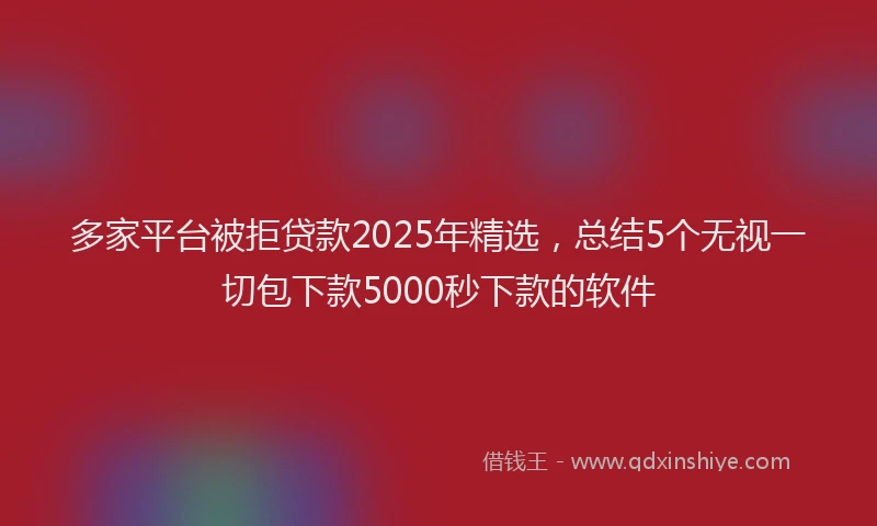 多家平台被拒贷款2025年精选，总结5个无视一切包下款5000秒下款的软件