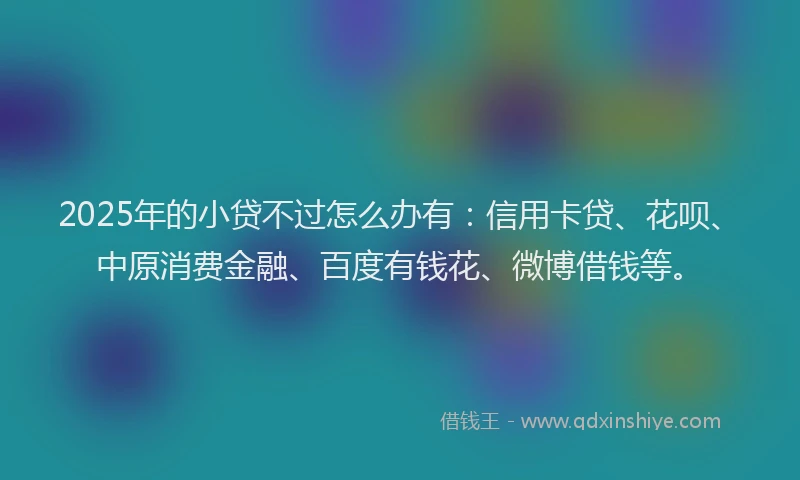 2025年的小贷不过怎么办有：信用卡贷、花呗、中原消费金融、百度有钱花、微博借钱等。