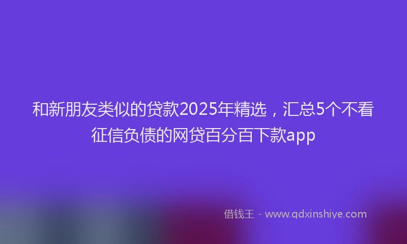 和新朋友类似的贷款2025年精选，汇总5个不看征信负债的网贷百分百下款app