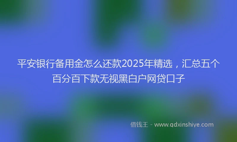 平安银行备用金怎么还款2025年精选，汇总五个百分百下款无视黑白户网贷口子