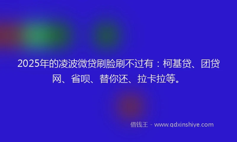2025年的凌波微贷刷脸刷不过有：柯基贷、团贷网、省呗、替你还、拉卡拉等。