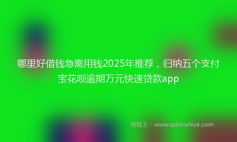 哪里好借钱急需用钱2025年推荐，归纳五个支付宝花呗逾期万元快速贷款app