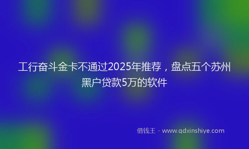 工行奋斗金卡不通过2025年推荐，盘点五个苏州黑户贷款5万的软件