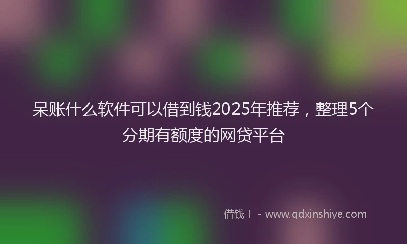 呆账什么软件可以借到钱2025年推荐，整理5个分期有额度的网贷平台