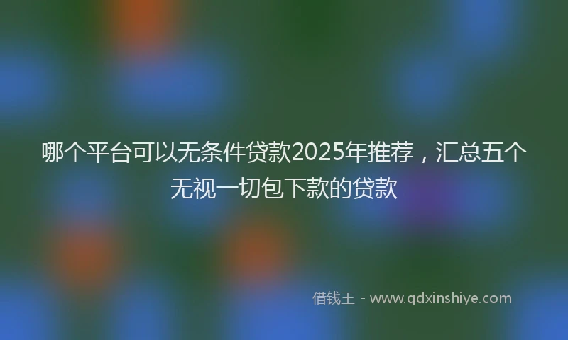 哪个平台可以无条件贷款2025年推荐，汇总五个无视一切包下款的贷款
