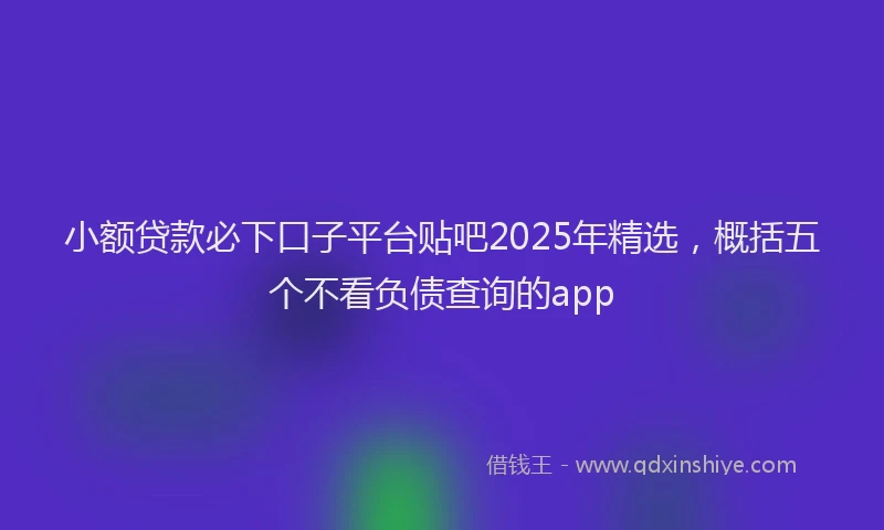 小额贷款必下口子平台贴吧2025年精选，概括五个不看负债查询的app