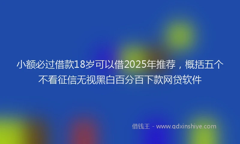 小额必过借款18岁可以借2025年推荐，概括五个不看征信无视黑白百分百下款网贷软件