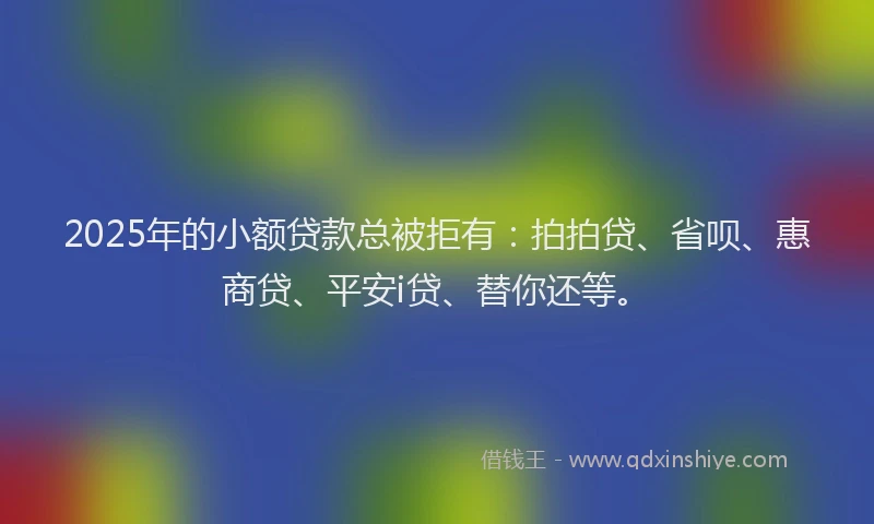 2025年的小额贷款总被拒有：拍拍贷、省呗、惠商贷、平安i贷、替你还等。