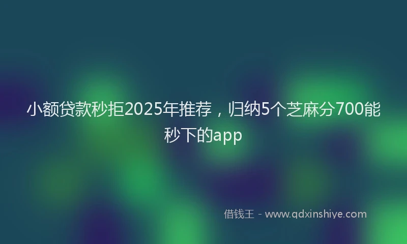 小额贷款秒拒2025年推荐，归纳5个芝麻分700能秒下的app