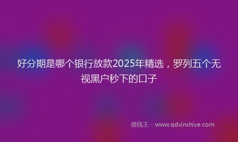 好分期是哪个银行放款2025年精选,罗列五个无视黑户秒下的口子